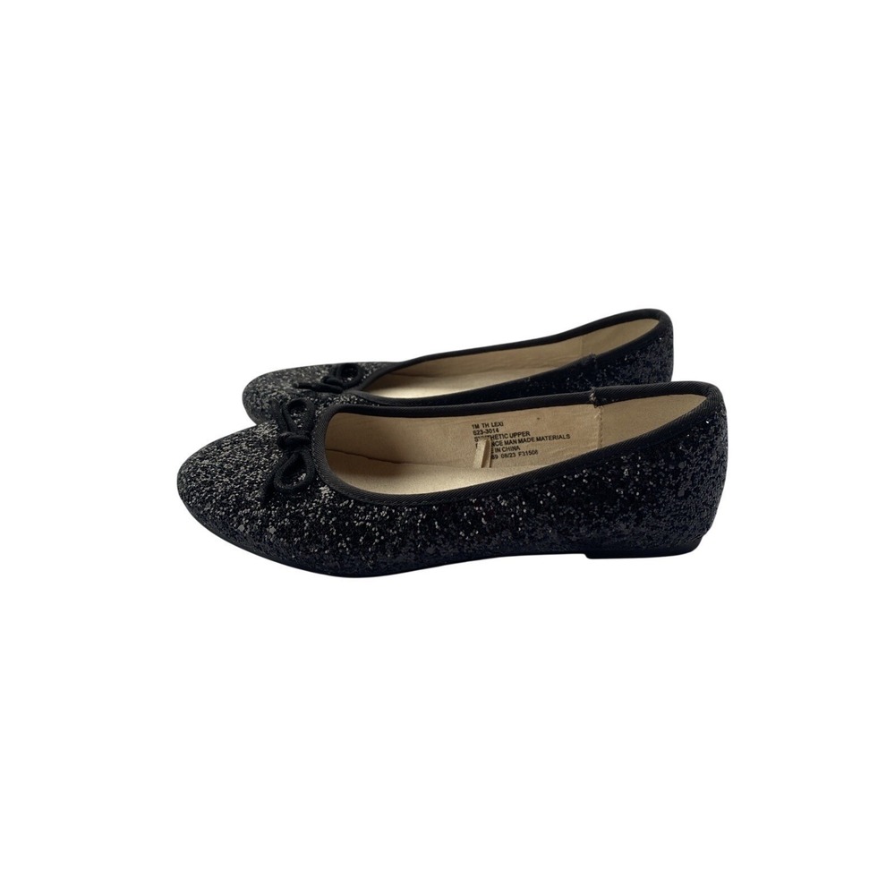 Girl's Thereabouts Lexi Ballet Flats - Black Glitter - Size 1M